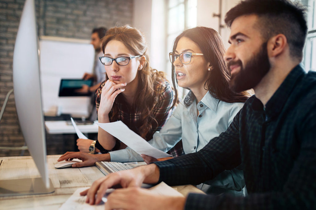 IT experts working on cloud solutions