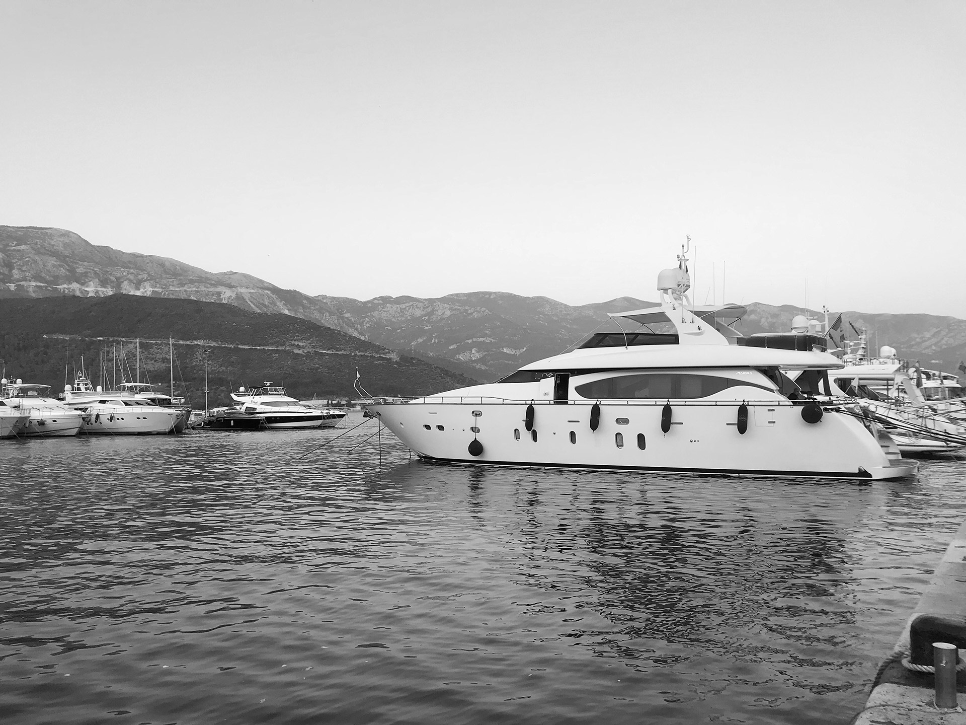 Yacht in a harbor